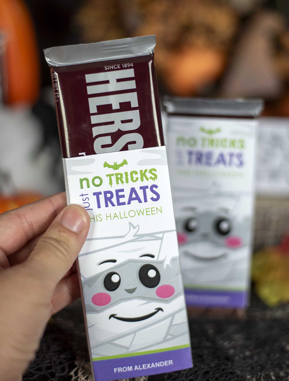 halloween candy bar wrappers, mummy design halloween candy bar wrappers, mummy design